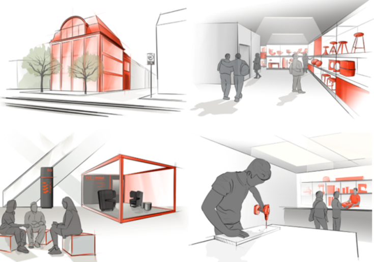 Concept designs for the planned department store