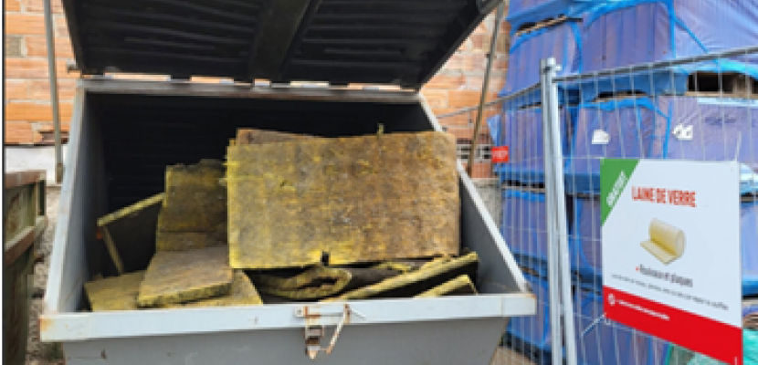 Implementation of free collection of building products and materials Mineral wool collection bin