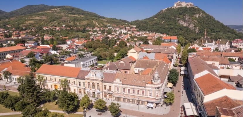 Deva a city center seen from above