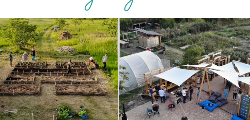 Greenfeel urban garden with people