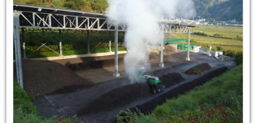 Composting plant in Silandro Open windrow piles.