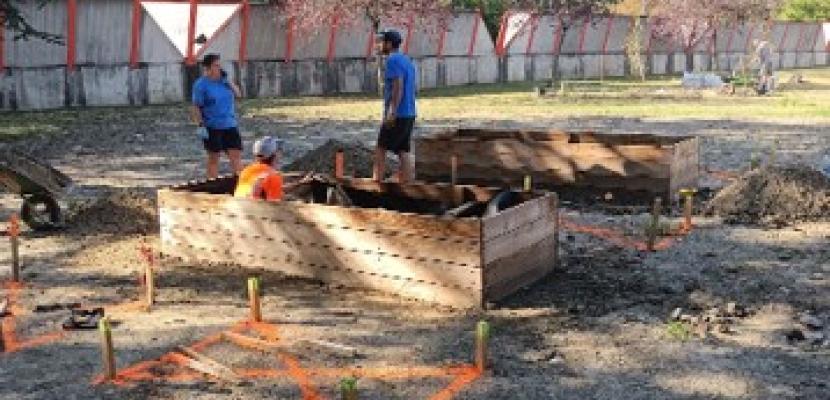 Resilient schoolyards - © City of Albertville Restoration of a schoolyard in Albertville