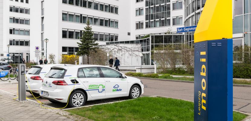 Moblity Station with E-Vehicles in Leipzig