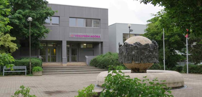 Agóra Cultural Centre The entrance of the Agóra Cultural Centre in Veszprém Hungary, based in the biggest housing estate to enrich cultural life on site