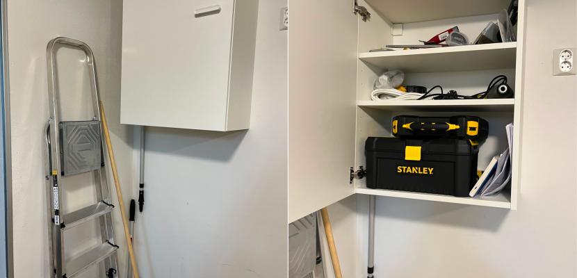 Household tool sharing system for condominium A locker with household tools