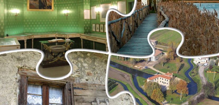 Veneto Region recognized Ecomuseums Four photos representing the four recognized ecomuseums in Veneto Region, Italy