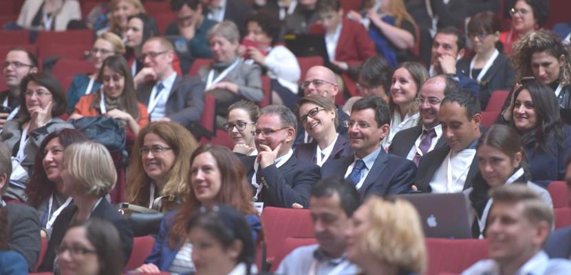 Europe, let's cooperate! interregional cooperation forum 2023 takes place on 15 March 2023 in Stockholm, Sweden event participants seated in the audience of a plenary session