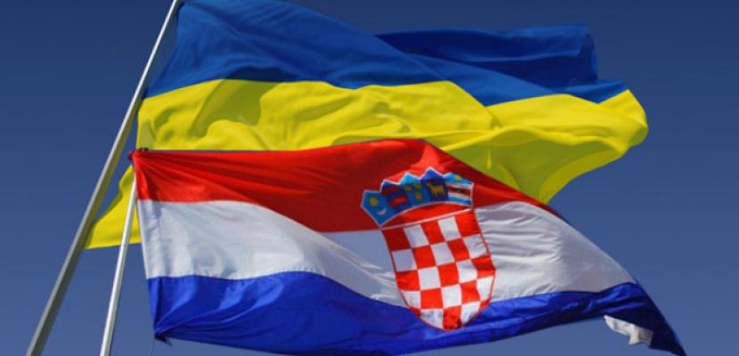 Croatian and Ukrainian flags 