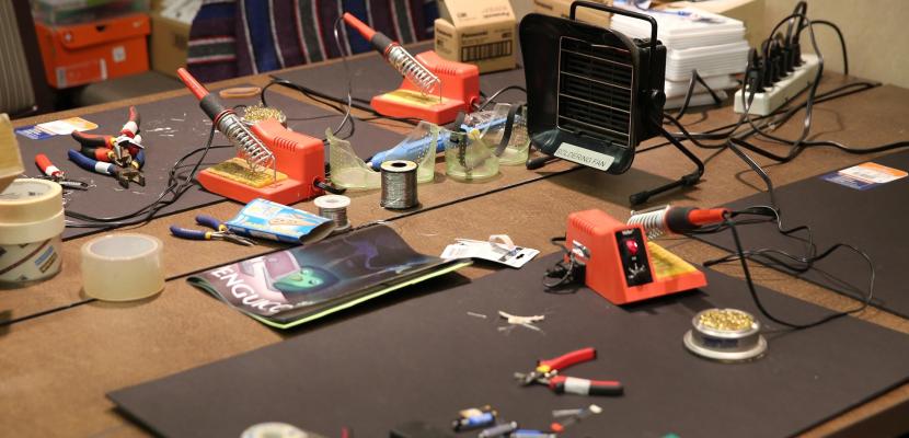 Makerspace work station with differet tools Makerspace work station with differet tools