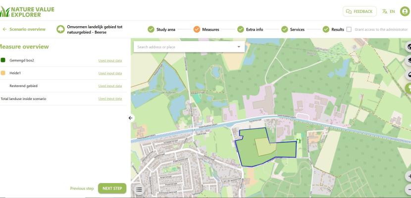 print screen of online tool
