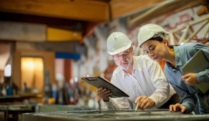 Apprenticeship programme, two people