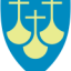 Three golden viking ships seen from the front on a light blue background.