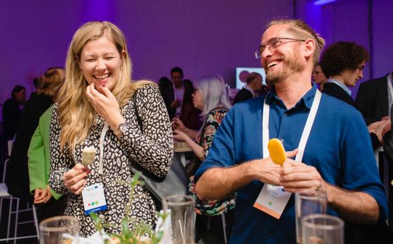 Participants laughing