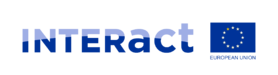 interact logo with European flag on the right