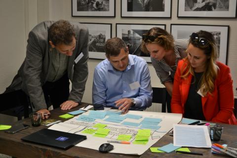 People looking at a flipchart