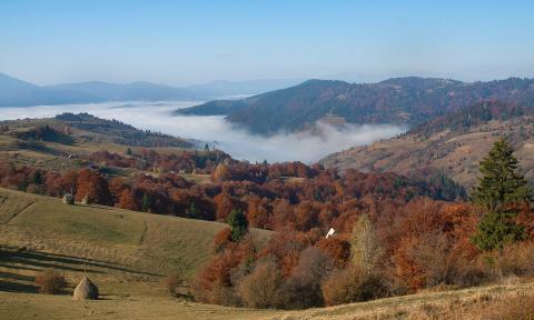 Traditional Carpathian Landscape Ukrainian Carpathian Traditional Valley Landscape
