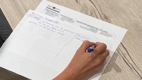 Study visit to Alba Iulia 2 On this picture, you can see a hand writing on a paper