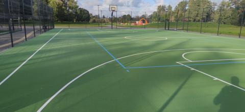 basketball field in historical park 