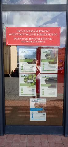Posters in the window in Poland Posters in the window in Świetokrzyskie Voivodeship - Marshal's Office, Poland