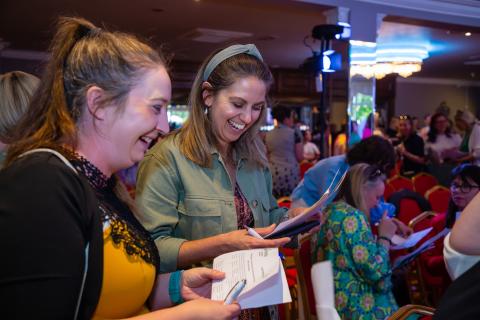 Networking Women in business networking, laughing, having fun