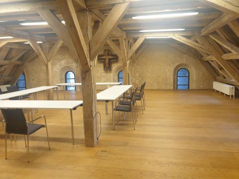 restored space adjoining the church, converted into a seminar room