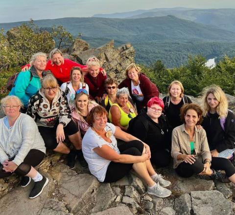 Nurses on a hike to Sninský kameň (Sninsky stone)