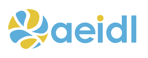 AEIDL's logo in blue and yellow