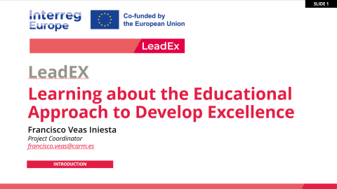 Presentation about LeadEx The image captures a screenshot from LeadEx project presentation