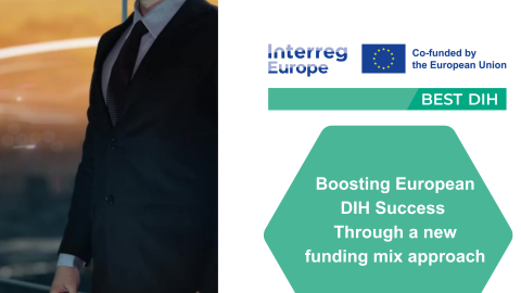 BEST DIH Video european union logo and text and a man dressed in a suit