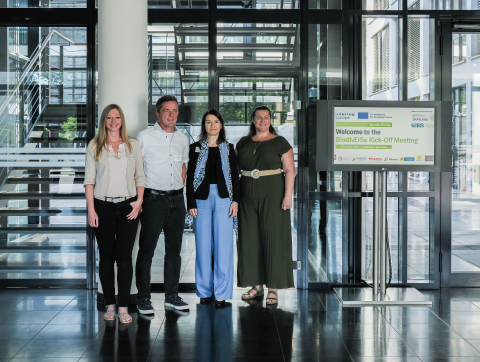 Katja Weiler, Project Lead, IZES; Prof. Dr Michael Vielhaber, Scientifi c Managing Director, IZES; Ms. Elena Yorgova-Ramanauskas, State secretary MWIDE; Dr Lesya Matiyuk, Head of Department F MWIDE