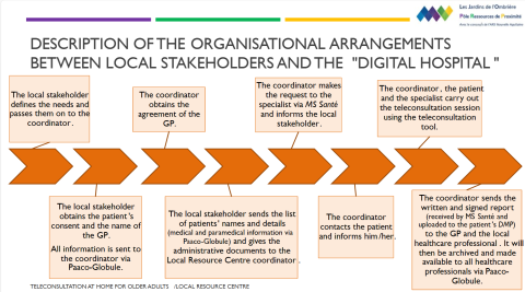 Description of the organisational arrangements between local stakeholders and the "digital hospital"