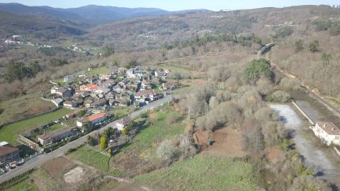 Aerial view of the Penedo Model Village, in Ourense, with the performance area