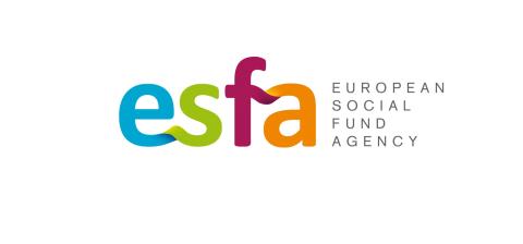 European Social Fund agency It is a organizations logo, which consists from the first letters of the name "European Social Fund agency"