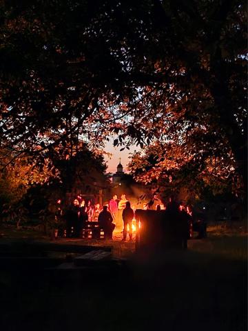 Drum circle, full moon fire