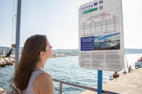 The image shows timetable of the Bike & Boat service