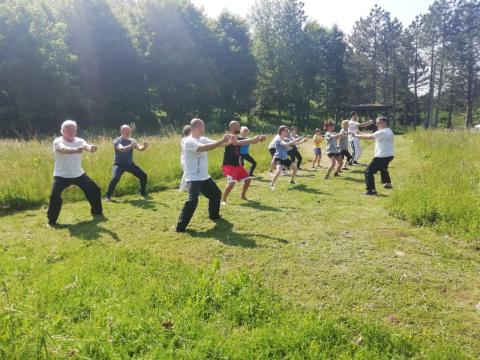 Tai Chi activities in the renovated park Tai chi