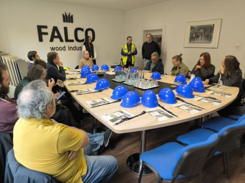 3F Partners at Falco A group are breifed on a factory visit, at Falco, Szombathely.