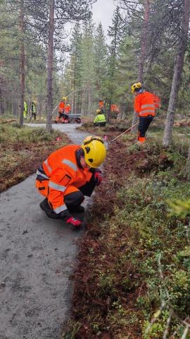 Building of Santa's trail mountain biking trail in Lapland, Finland