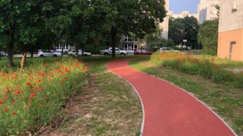 Jutasi running circuit Veszprém Part of the running circuit in Veszprém housing estate, site result of community planning