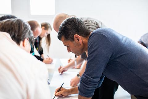 Man working on paper