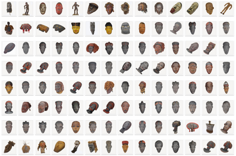 Examples of African masks digitized in 3D