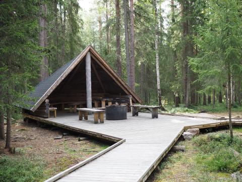 Campfire site along the accessible trail in Arctic Circle Area