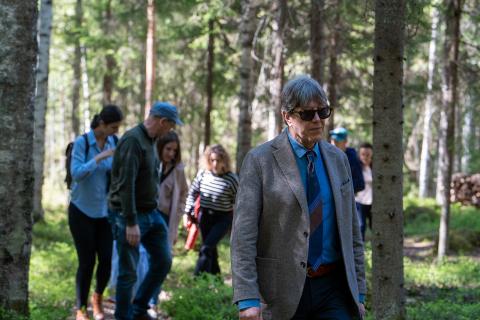 Third study visit to Finland People walking in the woods