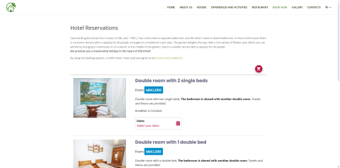 Room types, guest house