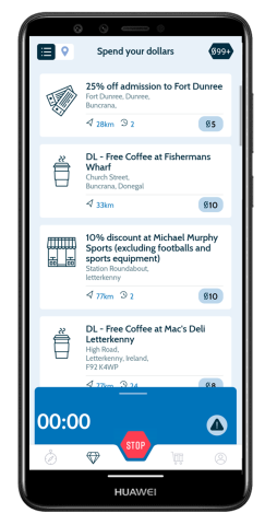 Image of app on phone where to send your civic dollars