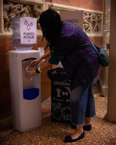 Water Station Water vending machines are available for free use during events.