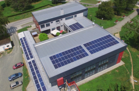 Town Library in Križevci Solar panels on the Town Library in Križevci