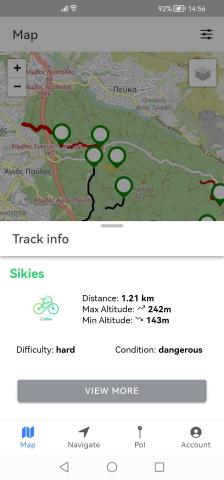 GoBike app track info page