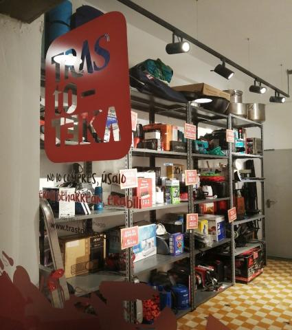 Shelves with items to rent