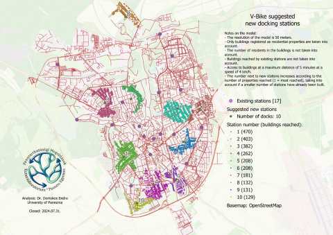 V-bike stations for the future Potential new V-bike stations - analysis by University of Pannonia